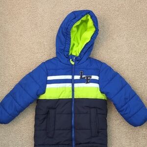 London Fog Blue and Green Kids Puffer Jacket